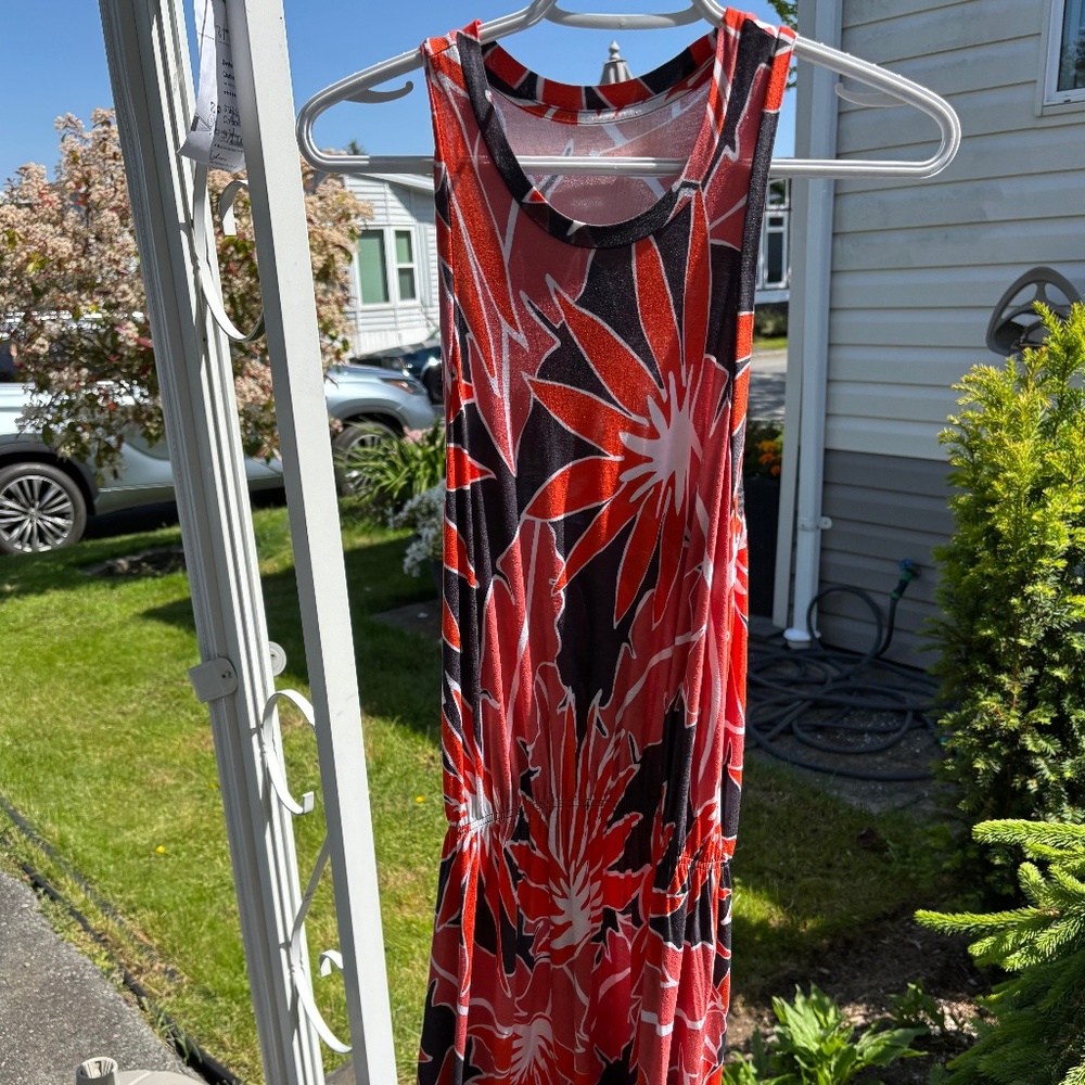 Cotton dress from The Gap, medium/tall, red/blue floral.